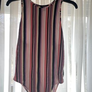 ❌SOLD❌Never Worn Brand New Stripped BodySuit Top